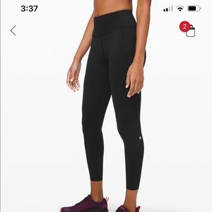 LULULEMON Black Fast and Free tight 25”reflective